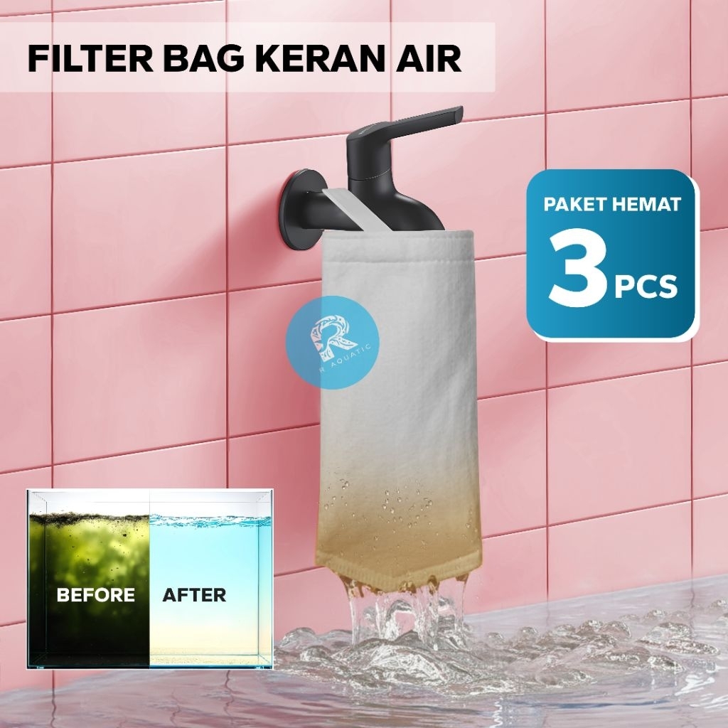 3 PCS filter bag saringan penjernih air keran 1 micron polyester non woben felt