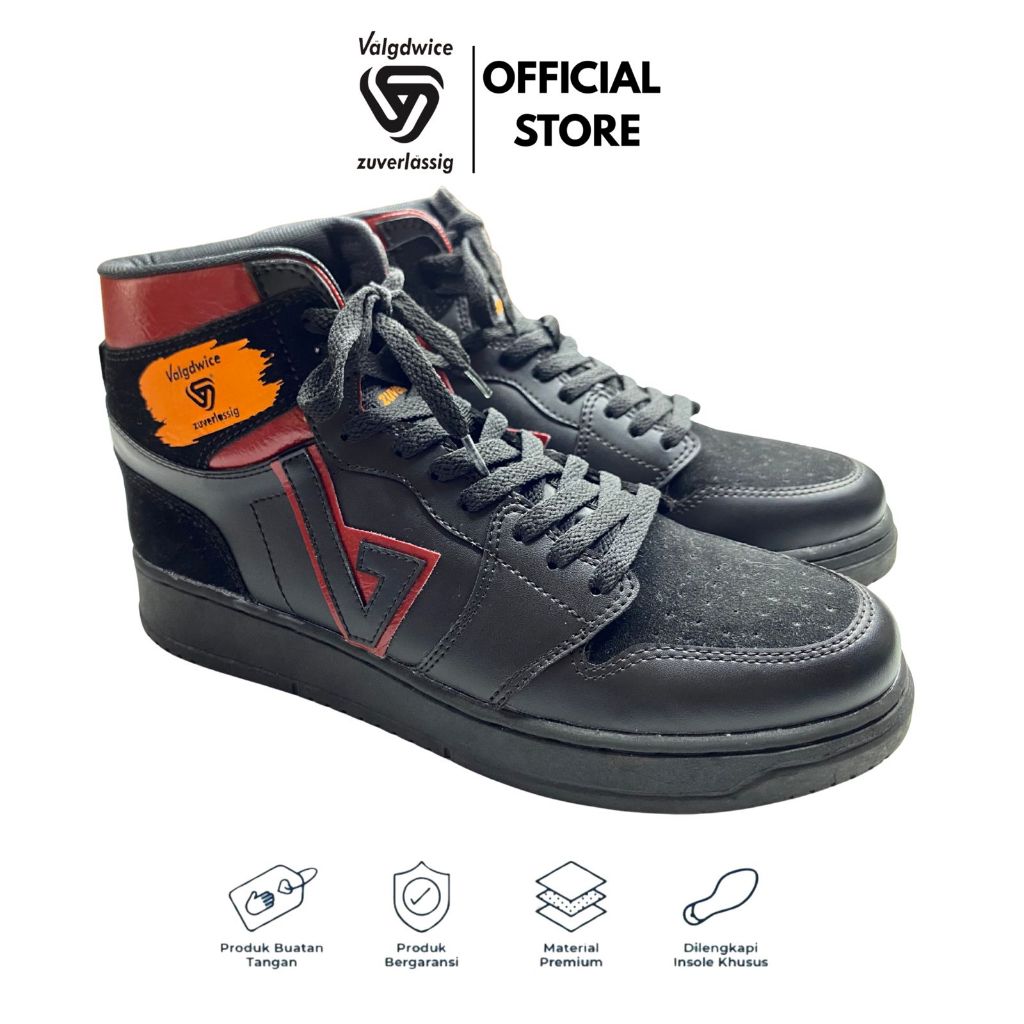 Valgdwice.id - Adler Full Black Series Sepatu Sneakers Pria Sepatu Trendy Sepatu Cowok Sneakers