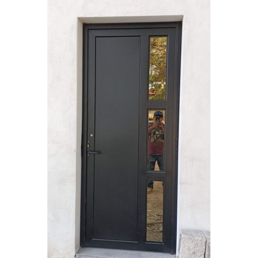 Pintu dan Kusen UPVC Set ukuran 90x210 Warna Hitam dan Coklat Full set aksesories Terpasang