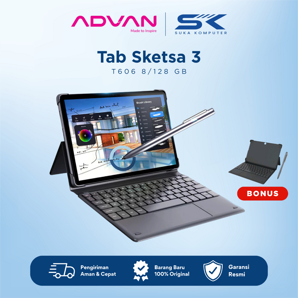Tab Advan Sketsa 3 T606 6/128GB Android 13 Tablet Advan