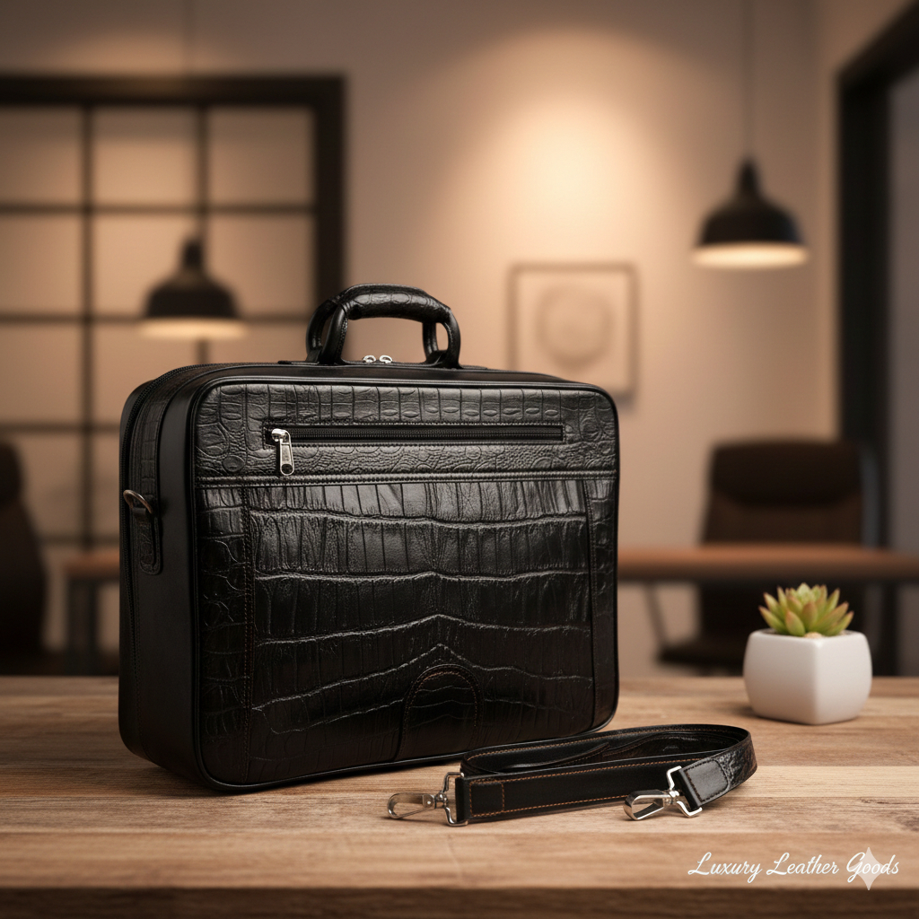 Tas Koper Traveling Kerja Kulit Buaya Asli Papua