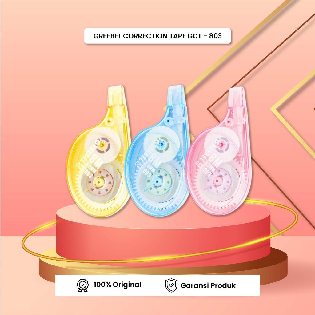 Greebel Tip Ex Kertas Roll Pita Koreksi Pulpen GCT-803 Pastel Lucu / Penghapus Kertas Tip X Kertas