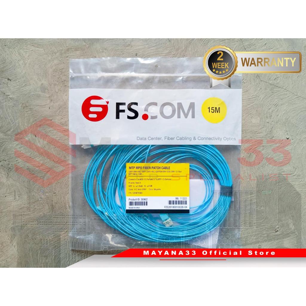 Cable Fiber MTP-12 Female to MTP-12 Female untuk QSFP-SR 40gb QSFP CSR4-40gb QSFP28-SR4 100gb 15 Met