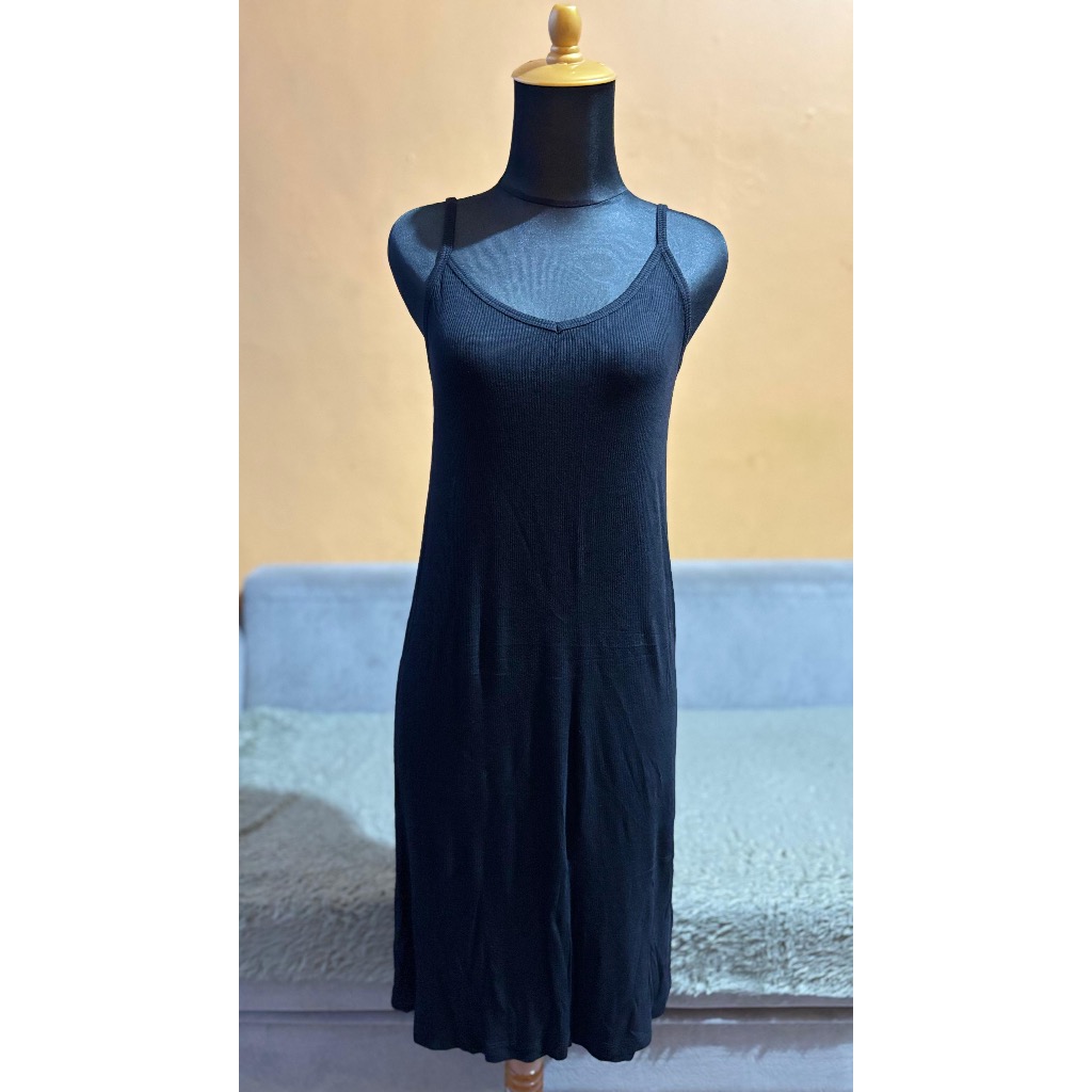 dress bodycon knit rib wanita