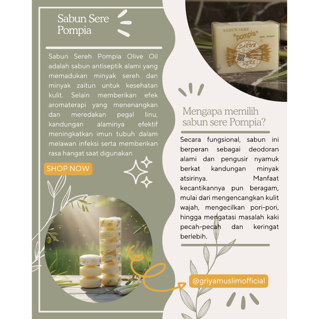 Sabun Sere Pompia - Sabun Herbal Ekstra Sere