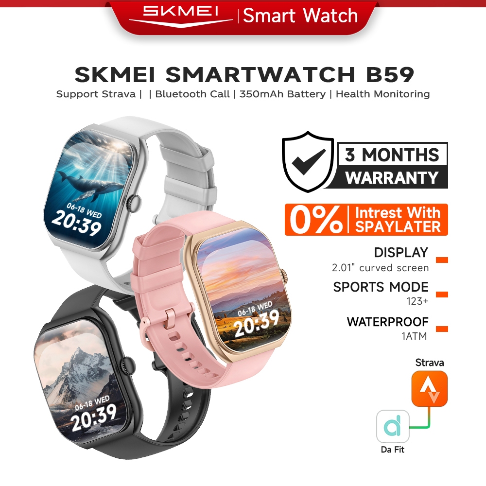 SKMEI Smartwatch B59 Original 2.01inch Large Curved Screen TFT 1ATM Waterproof Jam Tangan Wanita 350