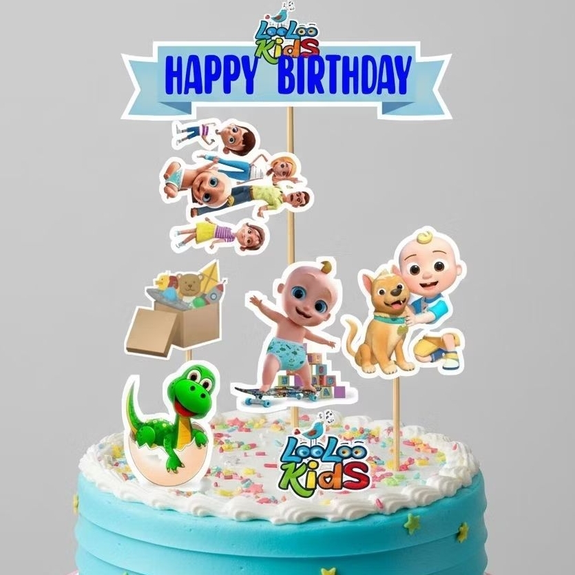 TOPPER CAKE CUSTOM TOPPER ULANG TAHUN / HIASAN KUE ULANG TAHUN LOOLOO KIDS