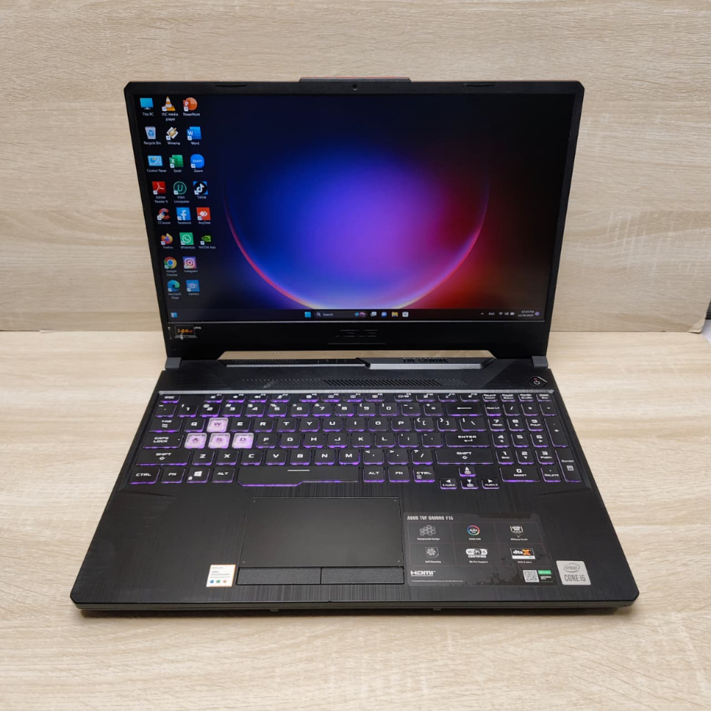 SECOND Laptop ASUS TUF GAMING F15 FX506LH Intel Core i7-10750H RAM 8GB SSD 512GB GTX 1650 GEN10 RGB 