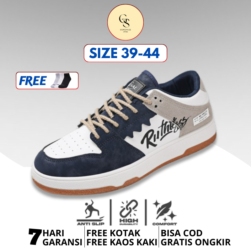 GendhizeStore Ruthless Sepatu Cowok Keren Sneakers Casual Street Style Fashion Pria Remaja Dewasa Ku