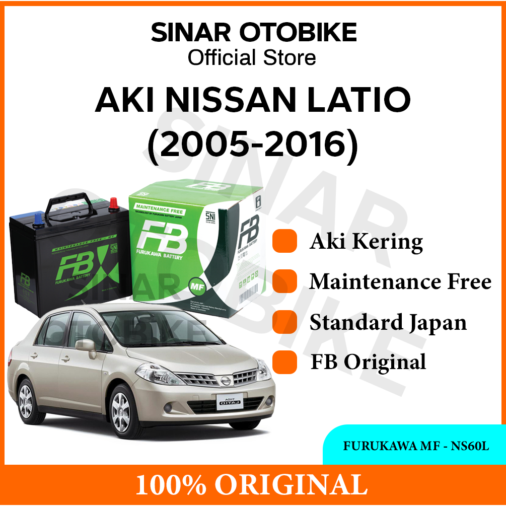 AKI NISSAN LATIO FURUKAWA BATTERY MF KERING NS60L