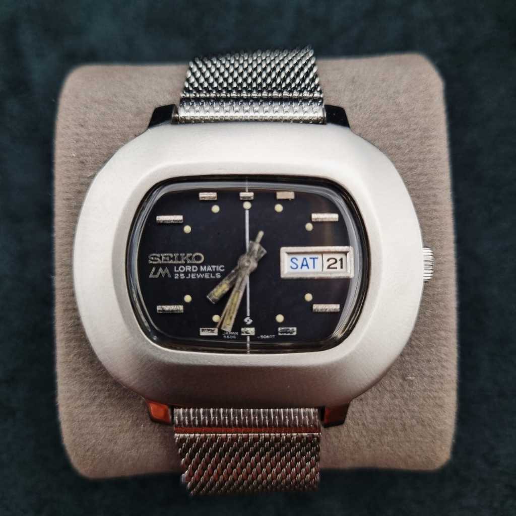 Seiko Lord Matic LM 5606-5010 TV Case Black Dial 1970  Jam Tangan Pria Original Bekas Vintage