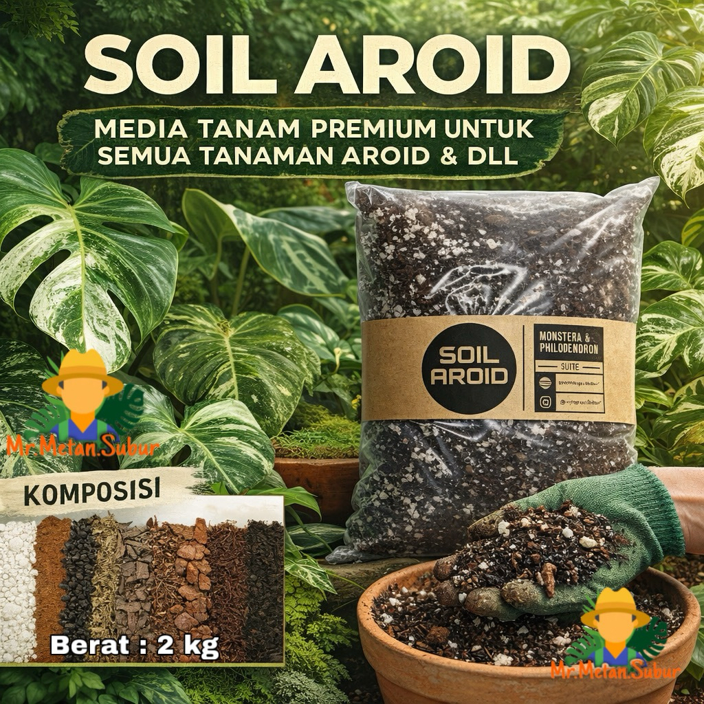 Poros Media Tanam SUBUR 2 kg SOIL AROID PREMIUM UNTUK SEGALA TANAMAN Aroid Aglonema Monstera philode