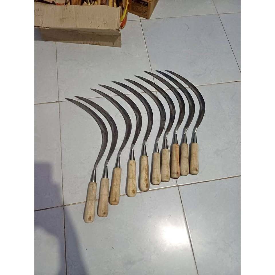 1Pcs Alat Pertanian Sabit Arit Bergerigi/ Gergaji Tanpa Asah Banyuwangi Cap Moro Landep