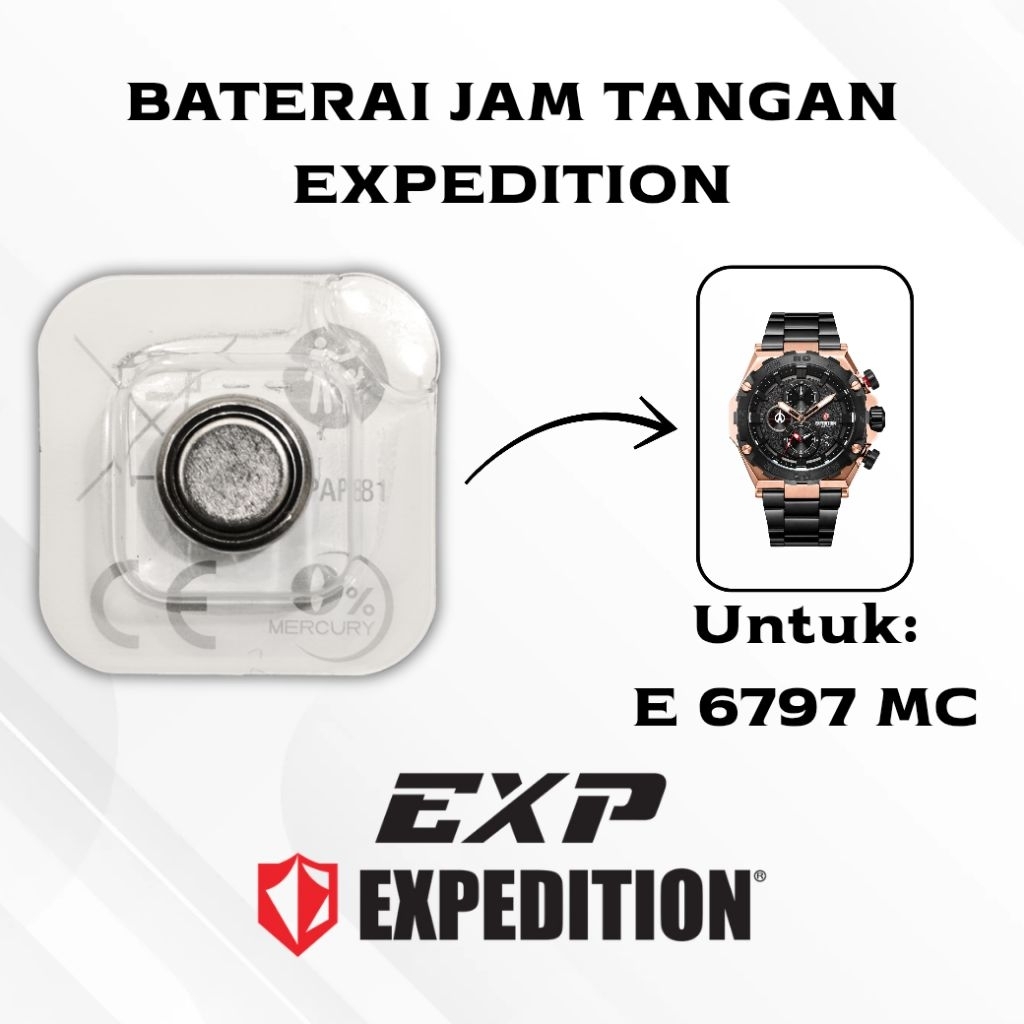 Baterai Jam Tangan Expedition E 6797 MC Original