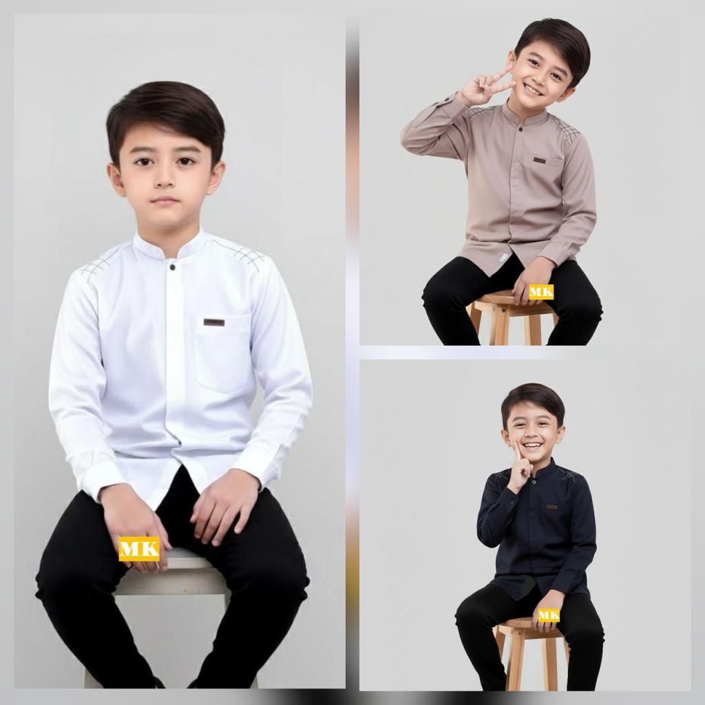 baju koko anak lengan panjang - koko anak polos lengan panjang - baju koko anak lengan panjang terba