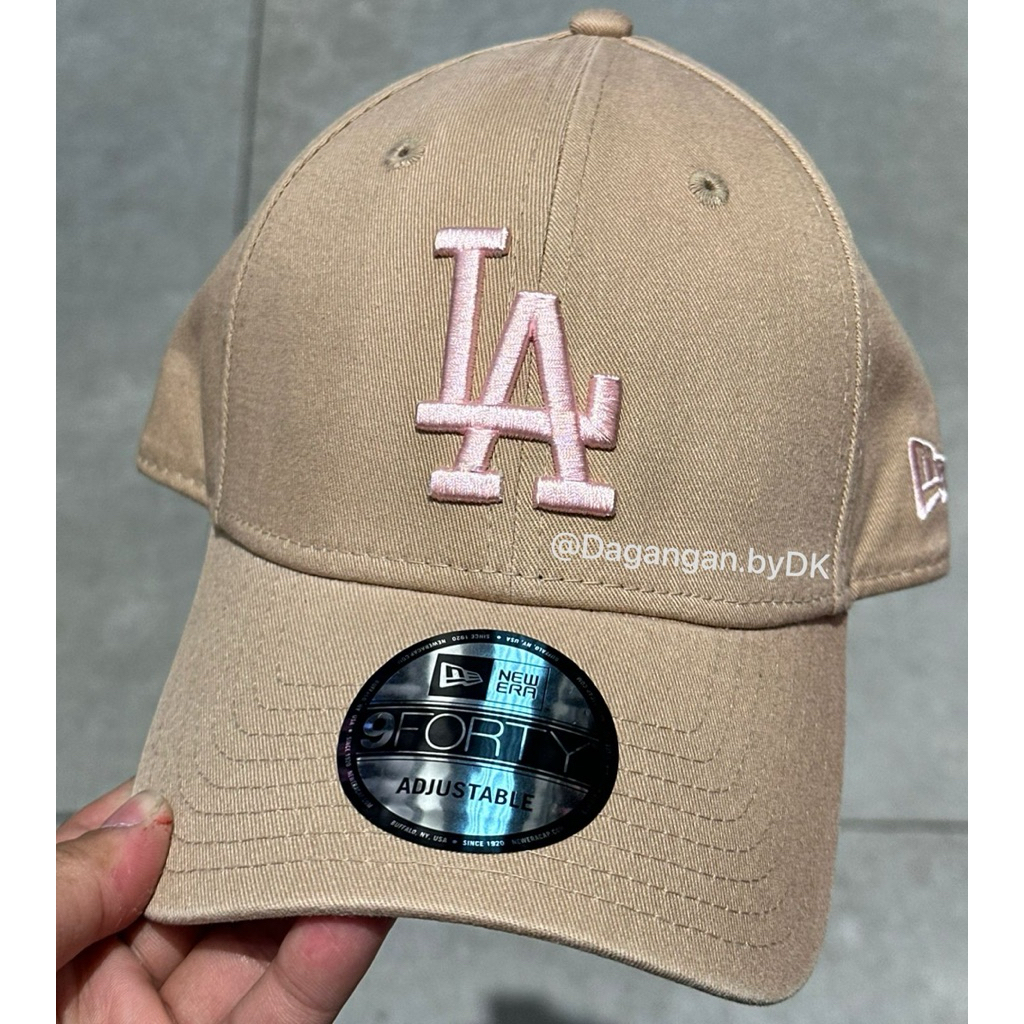 Topi New Era Los Angeles 3D Bordir Original 100% Brown Pink