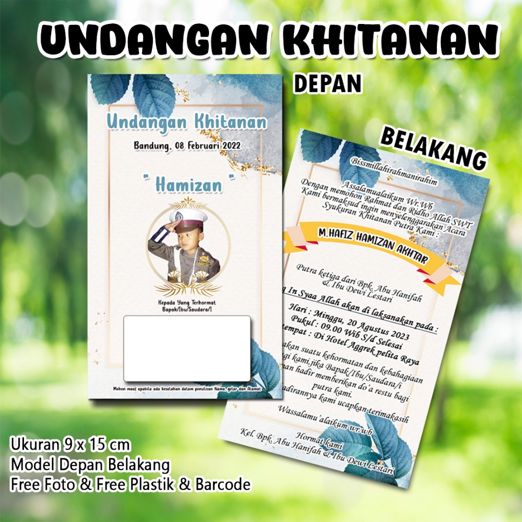 Undangan Khitan Kecil Custom Nama dan Foto Undangan Sunat UKB 05