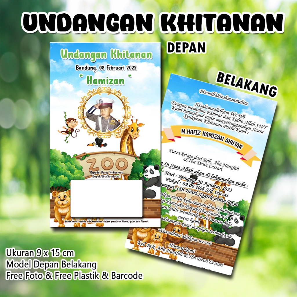 Undangan Khitan Kecil Custom Nama dan Foto Undangan Sunat UKB 06