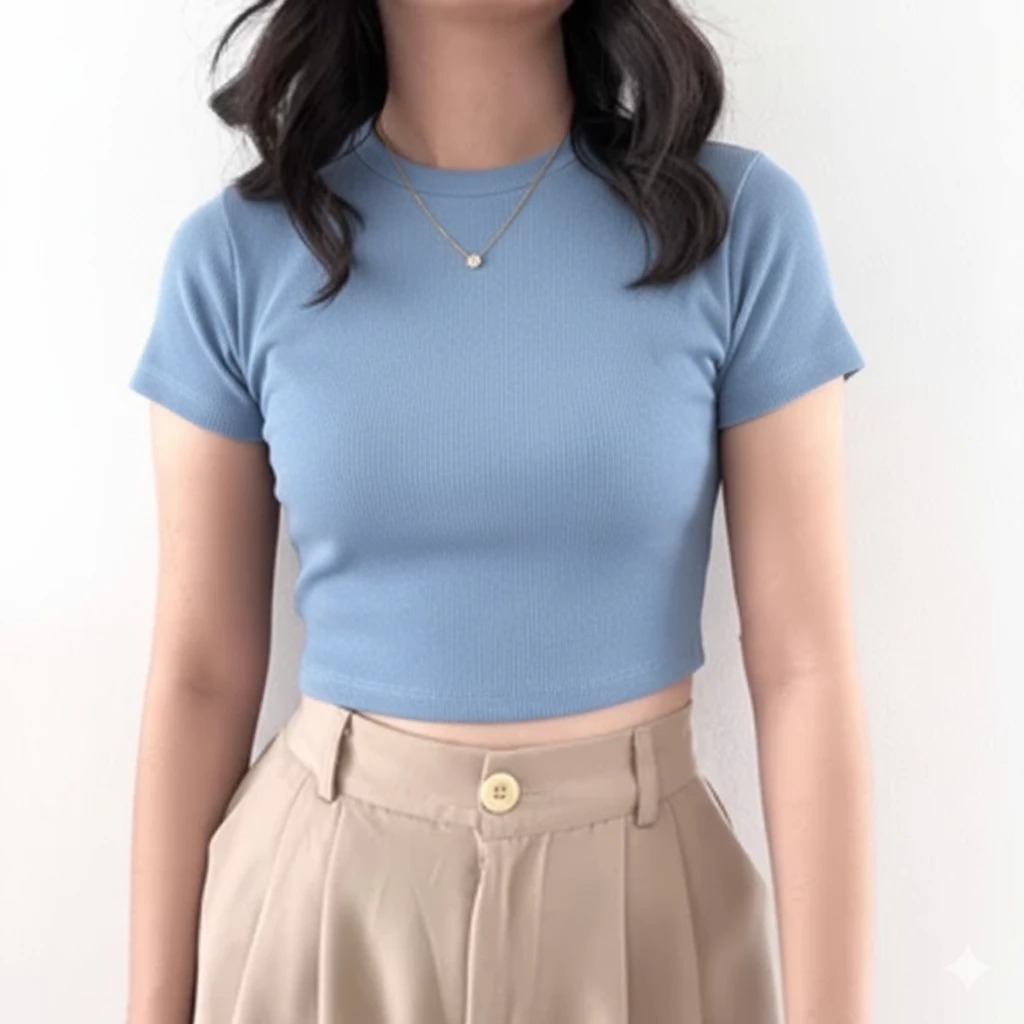 Basic Crop Knit Rib Crop Top