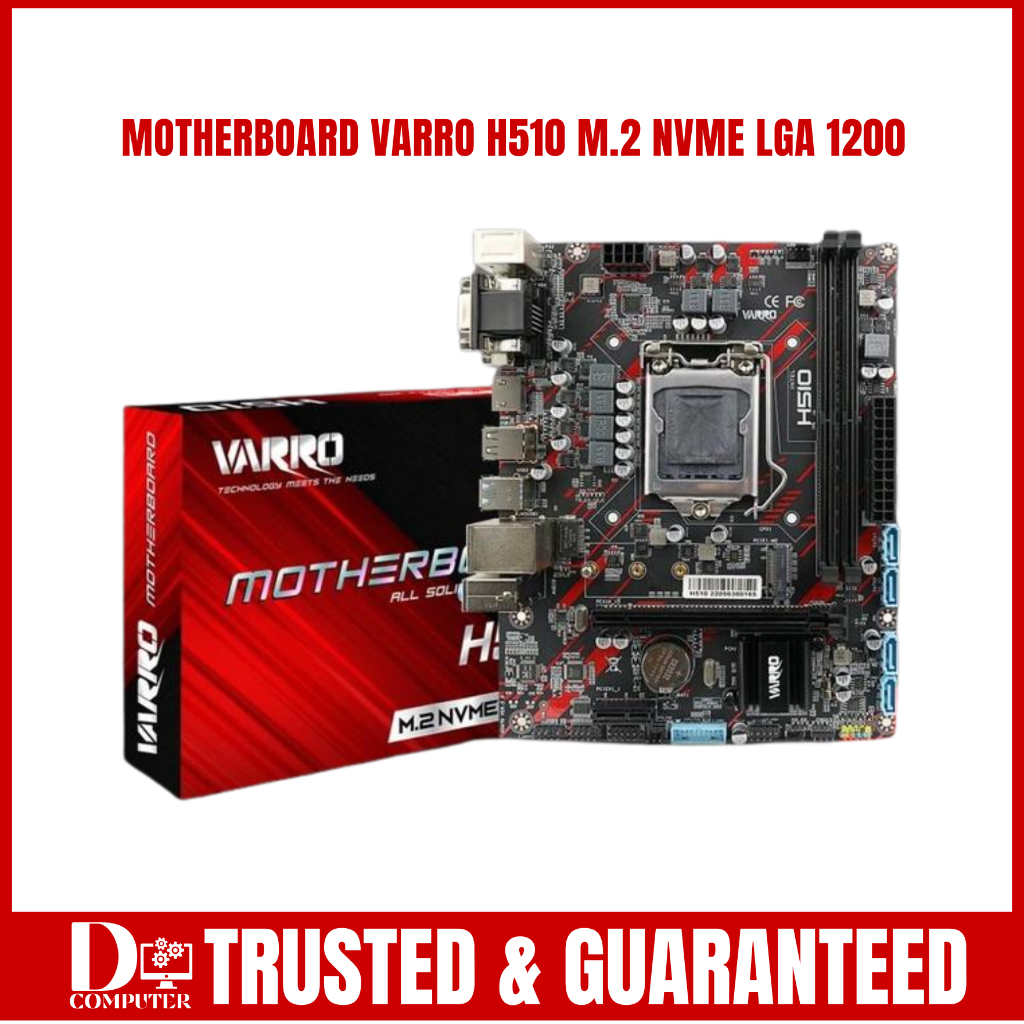 Motherboard VARRO H510 LGA 1200 DDR4 Support Intel Gen 10/11 + Slot M.2 NVME / Mainboard Pc Gaming