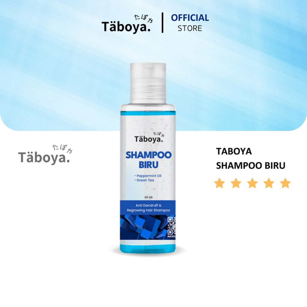 Taboya Shampoo Biru peppermint oil shampo ampuh 60ml