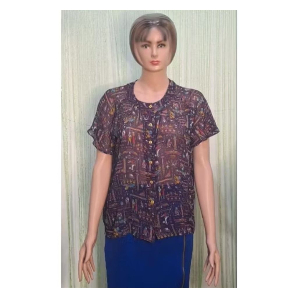 outer luaran kemeja wanita warna ungu