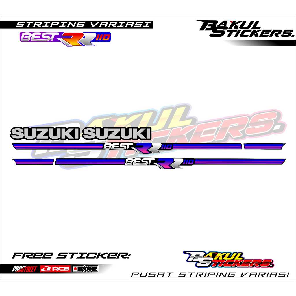 STRIPING VARIASI SUZUKI BEST 110 RR - ORI STYLE / STICKER LIST MOTOR SUZUKI BEST 110 RR