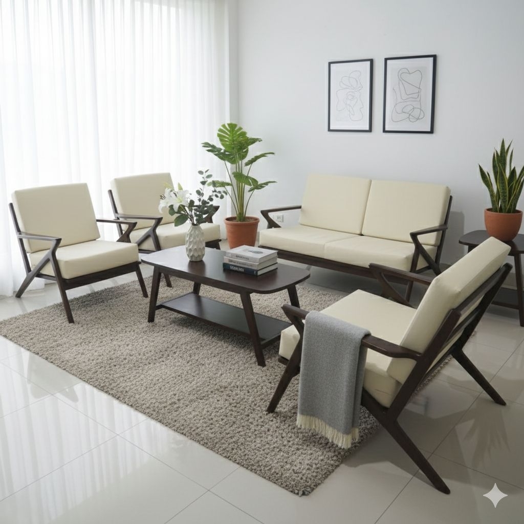 Set Kursi Z kursi cafe kursi santai kursi sofa mewah kursi retro minimalis kursi sofa retro kayu ( 2