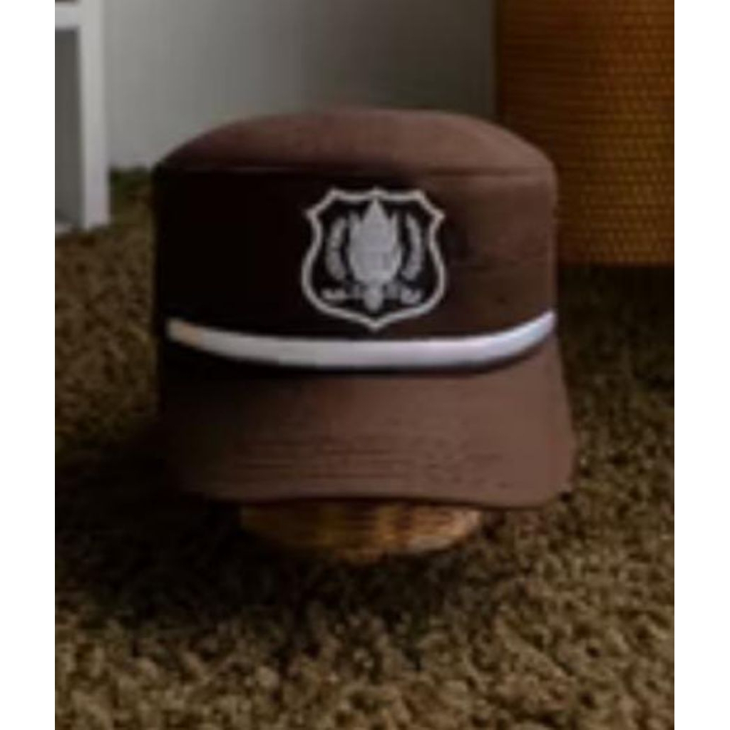 Topi satpam komando coklat tua ribstop tr