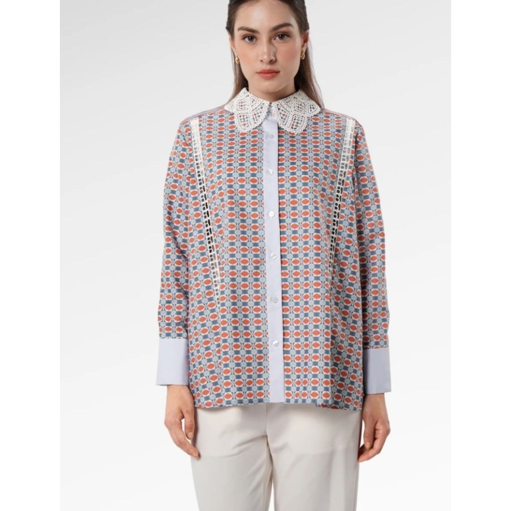 Benang Jarum Chainerie Yoke Shirt Azurite