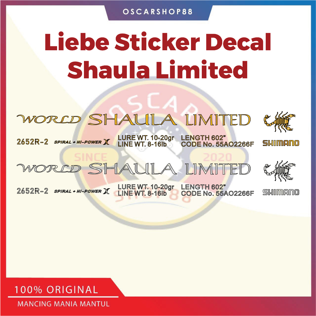 Oscarshop88 Liebe Sticker Decal Joran Shimano World Shaula Limited