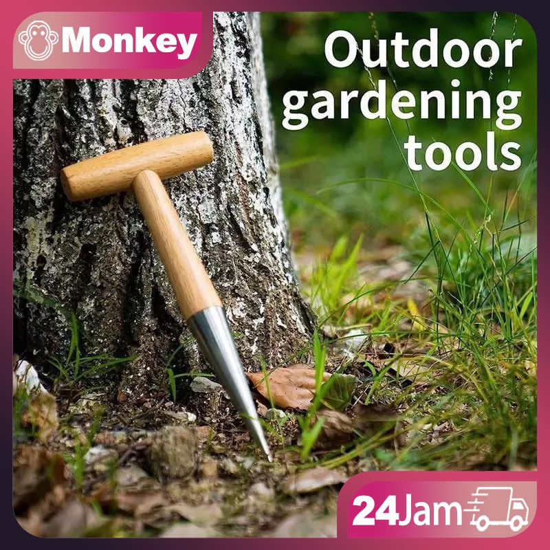 Alat Benih Tanaman Alat Penanam Bibit Tanaman 28CM Lubang Puncher Tanaman Alat Tabur Benih Stainless