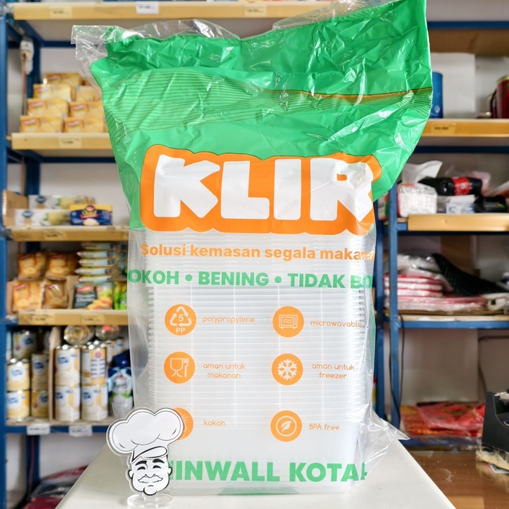 Thinwall 2000ML Klir / Kotak Penyimpanan Makan / Kontainer Food 2L / Kotak Makan Isi 25Pcs / Klir 20