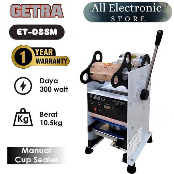 Getra Cup Sealer Manual ET-D8SM Mesin Penyegel Gelas Plastik 300 Watt Dengan Counter Garansi Resmi M
