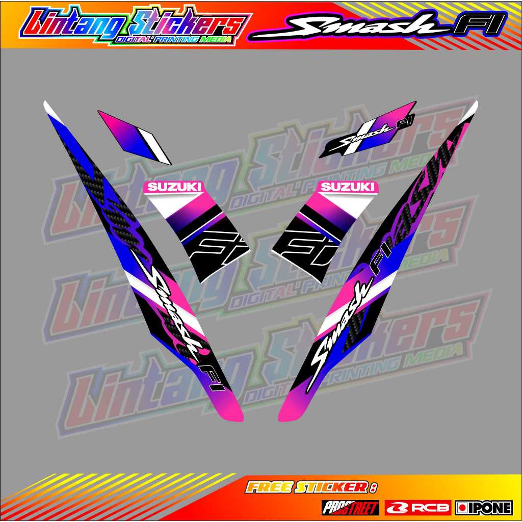 STRIPING VARIASI SUZUKI SMASH FI / STIKER LIST MOTOR SUZUKI SMASH FI