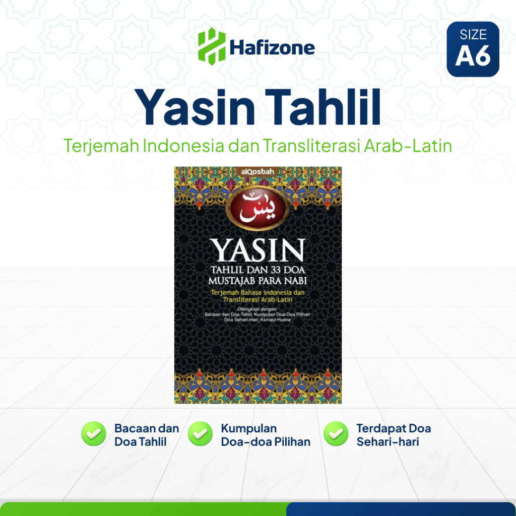Buku Yasin Tahlil Terjemah Al Qosbah Doa Nabi Asmaul Husna Lengkap Transliterasi Latin Ukuran A6