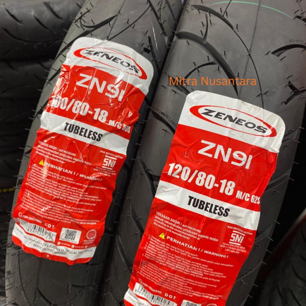 {PROMO} SNI Ban ZENEOS Ring 18, 90/80-18 ZN91, 100/80-18 ZN91, 120/80-18 ZN91,  Ban Motor TUBELESS N