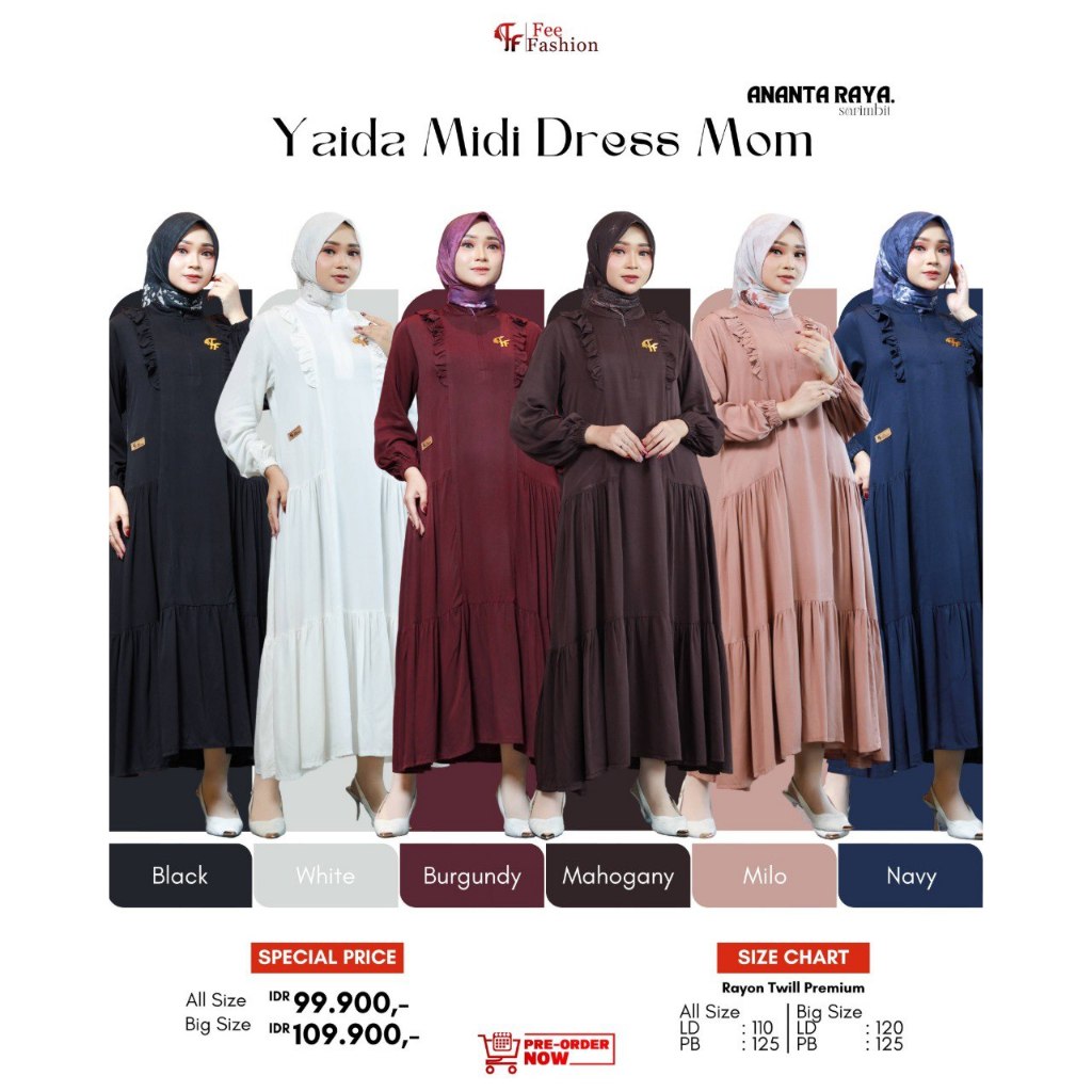 ANANTA RAYA SERIES - YAIDA & ORLIN DRESS MIDI BY - FEE FASHION - RENJANA SHANI DRESS MOM - BAHAN RAY