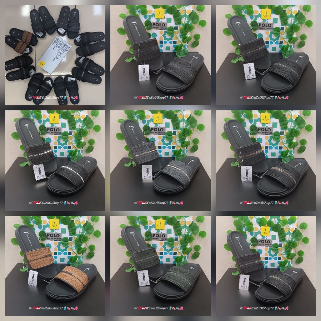 [Bisa COD/100% Original/Art FERGUZO 01] Sandal Pria POLO RALPH HOUSE/Sandal Casual Pria/Sandal Slide