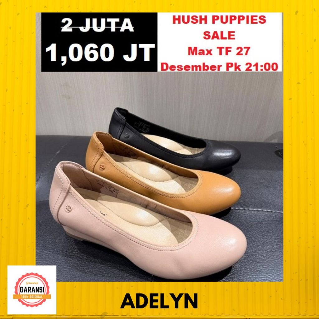 Sepatu wedges wanita sale Hush Puppies seri ADELYN UMMA 100% original