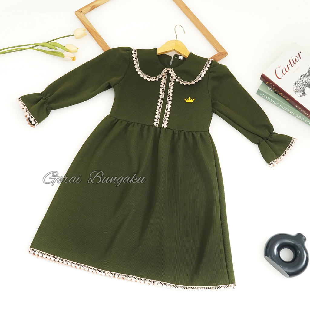Gamis Anak Perempuan Baju Gamis Abaya Anak Perempuan 3-10 Tahun Bahan Japanline Variasi Renda Rumbai