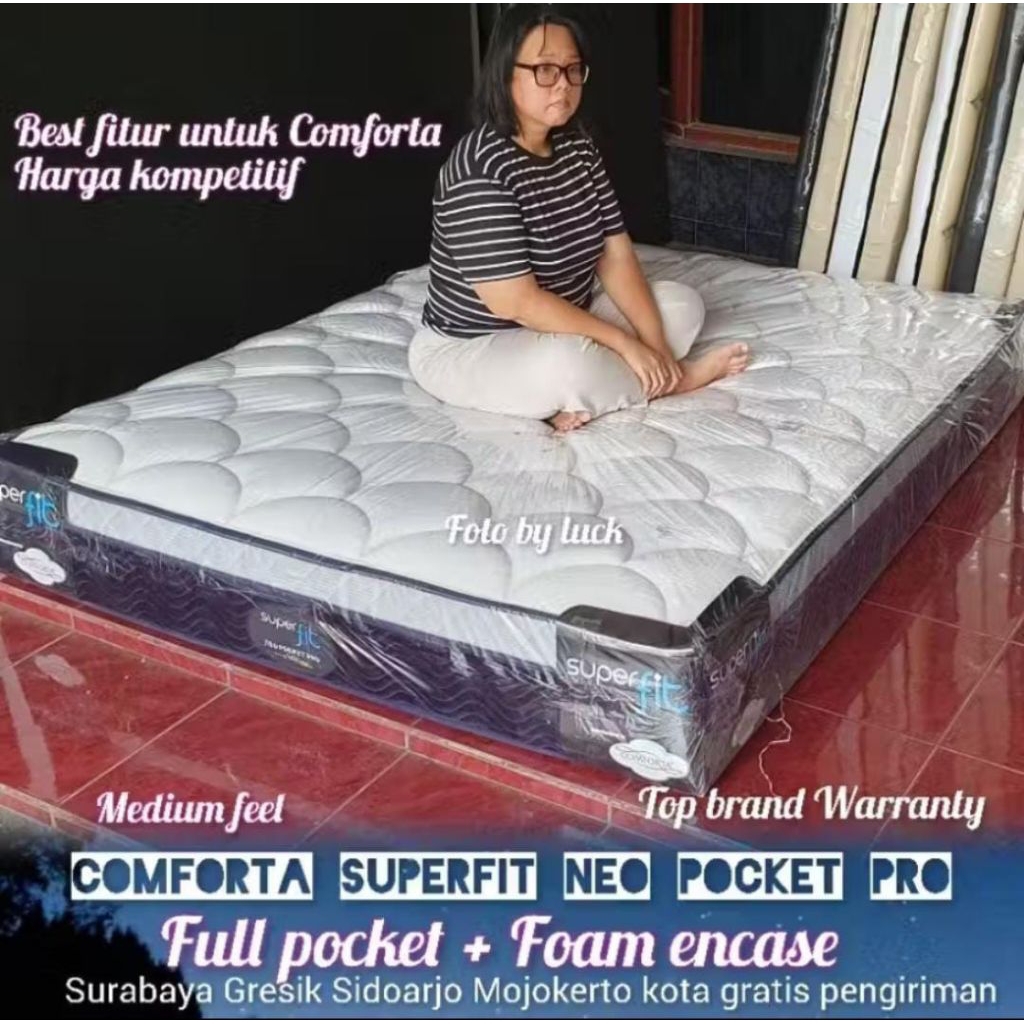 140x200 Promo Ori Comforta Superfit Neo Pocket Pro kasur spring bed saja Foam Encase