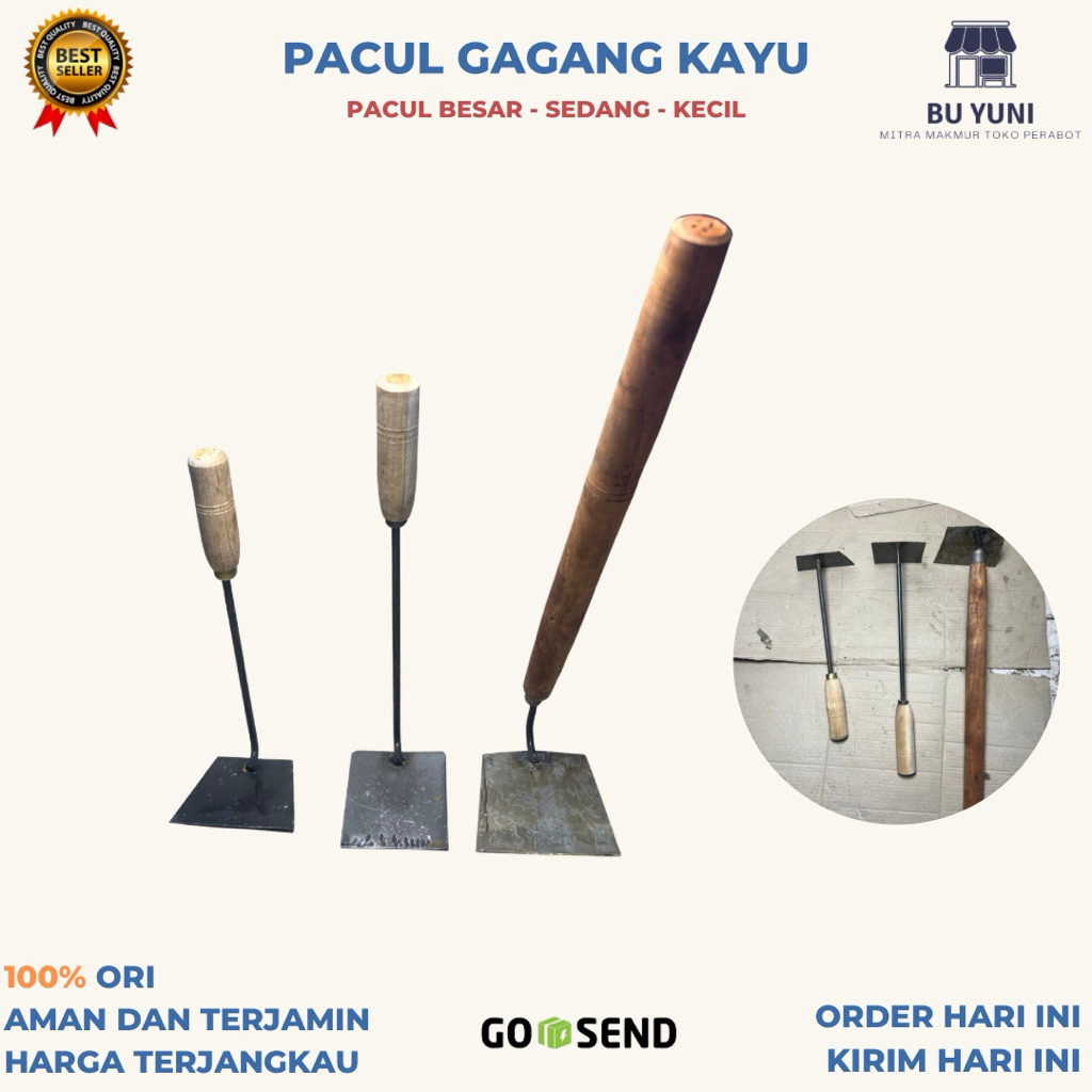 PACUL TANAH | PACUL TAMAN | CANGKUL TANAH TAMAN | CANGKUL BESI KAYU BESAR KECIL SEDANG