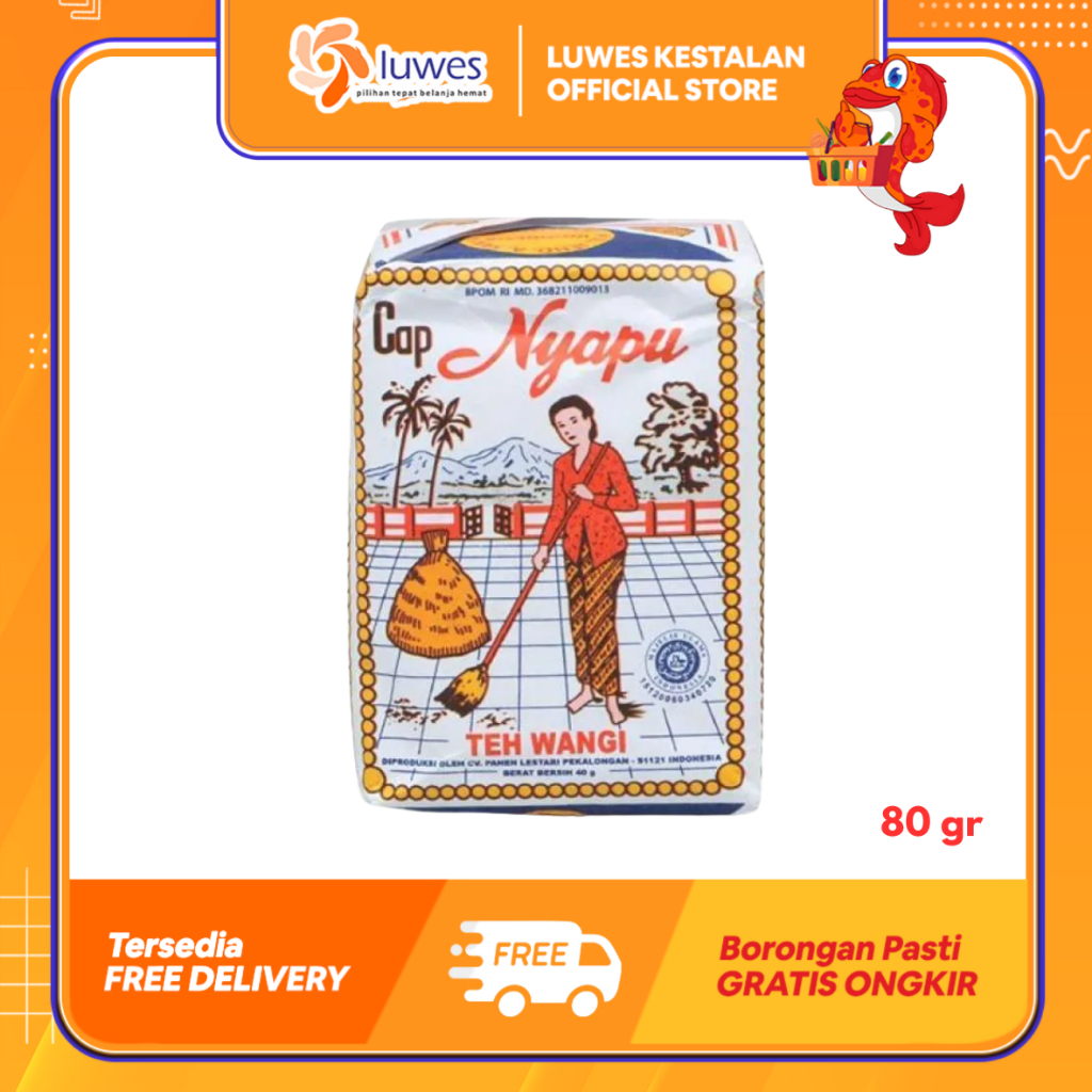 Nyapu Teh Bubuk Besar 80gr | Teh Nyapu Bubuk Ukuran Besar 80gr | Teh Wangi Cap Nyapu Murah