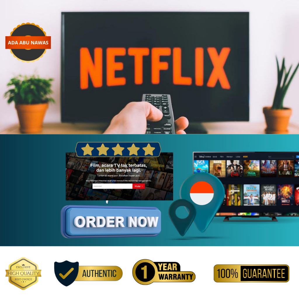 Netflix Premium Account - Bebas Batasan Layar, Subtitle Indonesia, Tanpa VPN