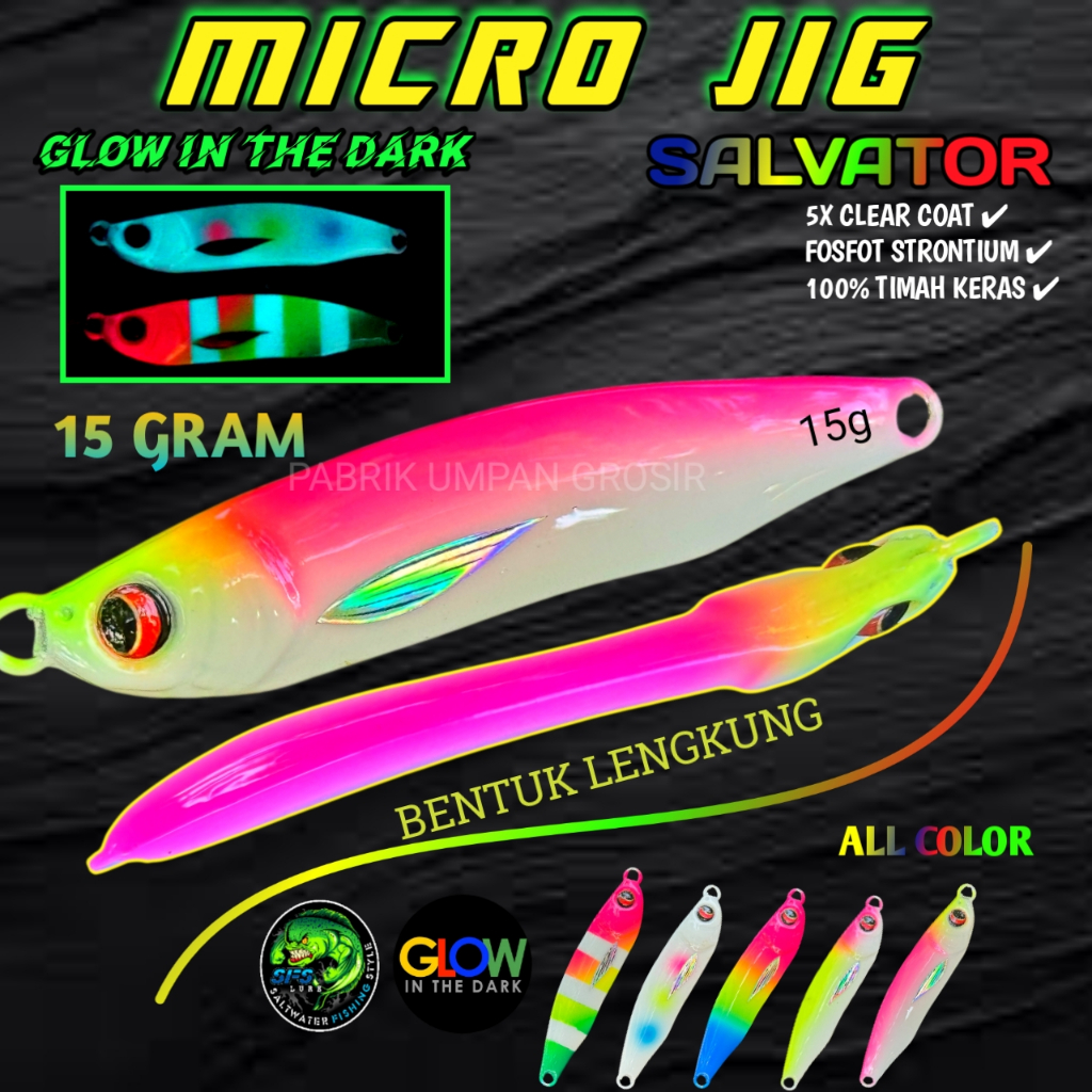 Umpan Pancing Metal Jig FUL GID 15gram Salvator Full Gid 15gram Micro Jig Copy Exodus metal jig assi