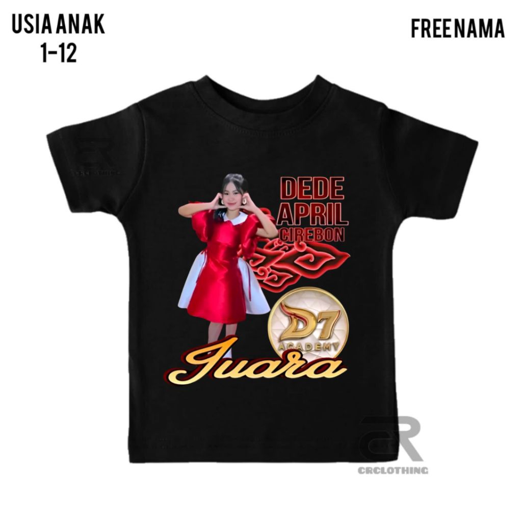 DEDE APRIL DANGDUT ACADEMY D7 PLAT E Kaos Anak Perempuan Katun Premium