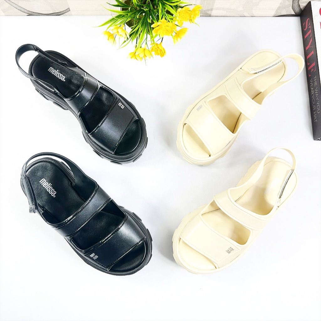 Sepatu wanita Melissa Wedges Platform Jelly 5cm 36150 Heels Shoes Putih