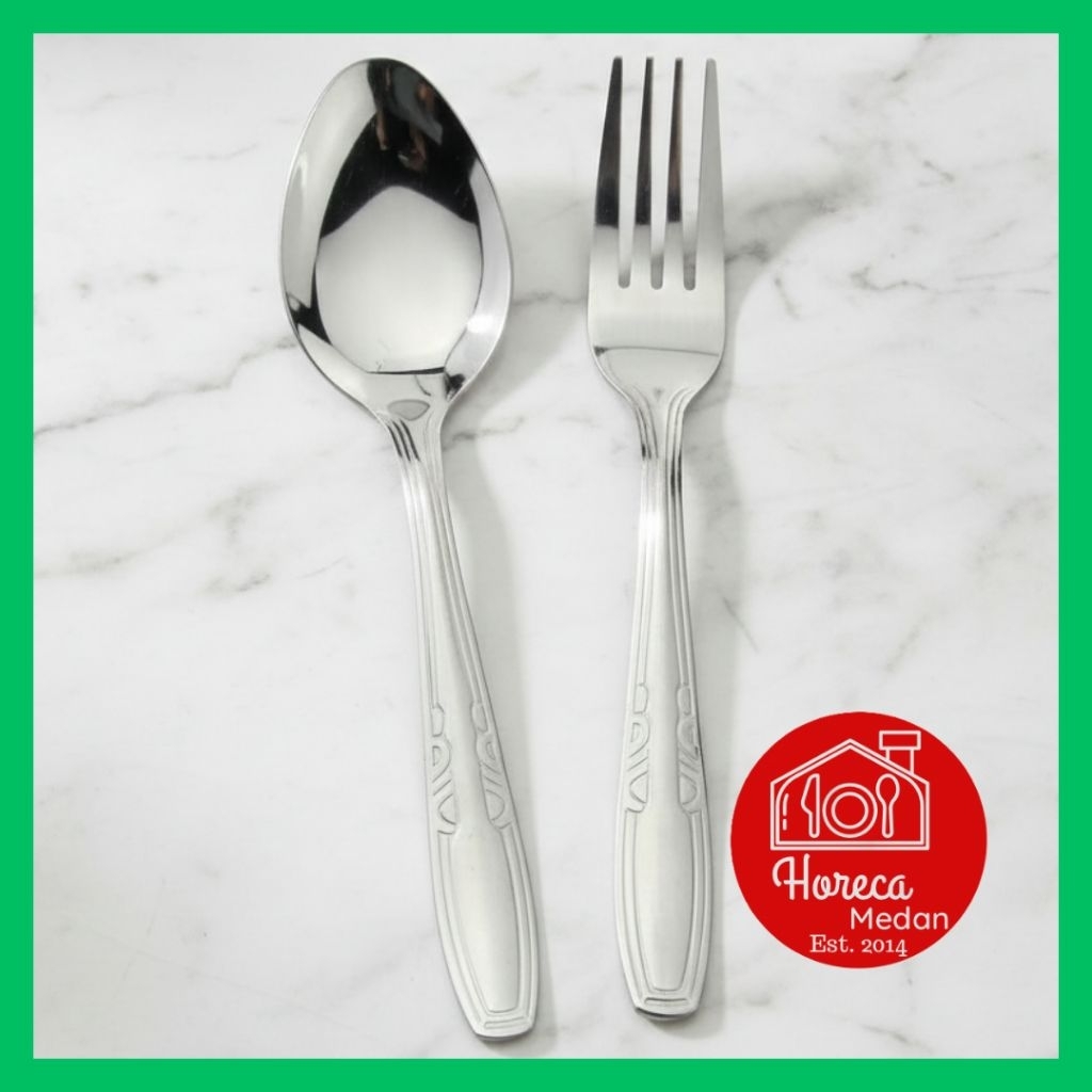 1lusin Sendok makan stainless / Garpu makan stainless 303 12 PCS