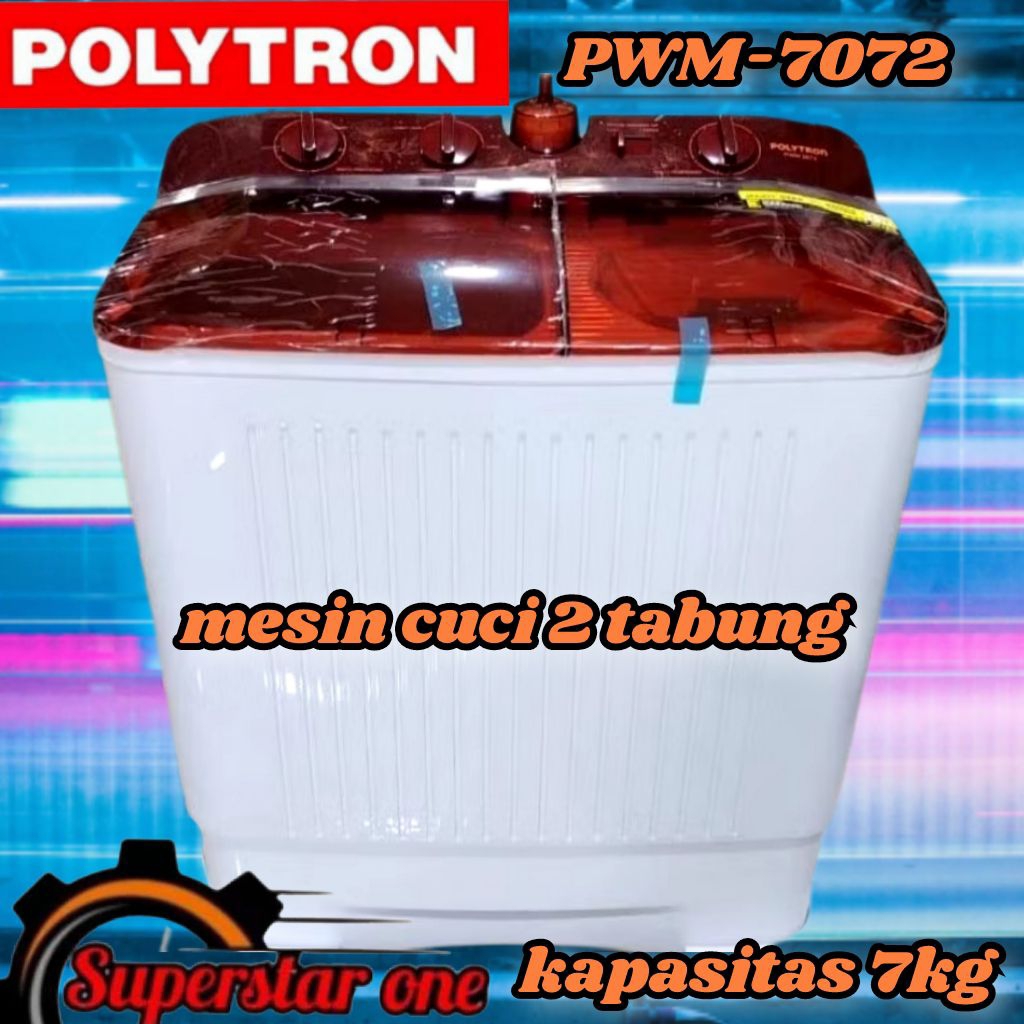 Mesin cuci Polytron 2 tabung 7 kg PWM 7072 Mesin cuci Polytron 2 tabung 7 kg PWM 7072